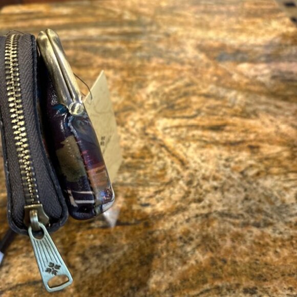 NWT Patricia Nash Leather Montana Prairie Skies Missoula Chocolate Crossbody - Picture 5 of 9